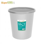 舒蔻   （Supercloud）垃圾桶家用带压圈小号厨房卫生间客厅大号厕所垃圾篓马桶纸篓 12L光面灰白