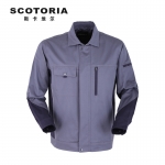 斯卡地尔（SCOTORIA） CVC1101 高棉防静电工作服套装 灰蓝色上衣S