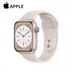 Apple Watch Series 8 智能手表GPS + 蜂窝款41毫米星光色铝金属表壳星光色运动型表带 MNJ03CH/A