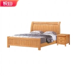 悦山 木床 1500*2000*1060 床板款 榉木色 不含床垫床头柜